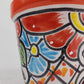 Red Orange Rim Talavera-Style Ceramic Planter 5" | Small Indoor Plant Pot
