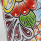 Red Orange Rim Talavera-Style Ceramic Planter 8" | Decorative Flower Pot