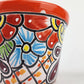 Red Orange Rim Talavera-Style Ceramic Planter 6" | Indoor Plant Pot