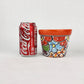 Red Orange Rim Talavera-Style Ceramic Planter 5" | Succulent Plant Pot