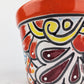 Red Orange Rim Talavera-Style Ceramic Planter 5" | Succulent Plant Pot