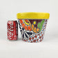 Yellow Rim Talavera-Style Ceramic Planter 8" | Statement Plant Pot