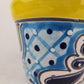 Yellow Rim Talavera-Style Ceramic Planter 5" | Small Indoor Plant Pot