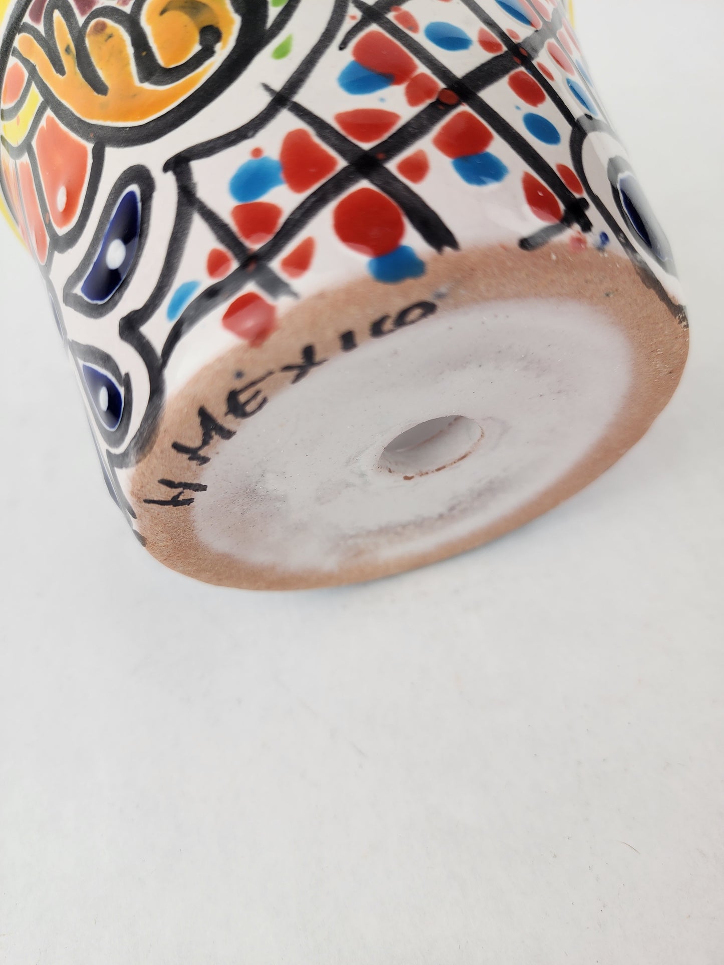 Yellow Rim Talavera-Style Ceramic Planter 5" | Small Indoor Plant Pot