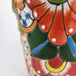Yellow Rim Talavera-Style Ceramic Planter 8" | Floral Houseplant Pot