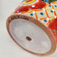 Yellow Rim Talavera-Style Ceramic Planter 8" | Floral Houseplant Pot