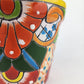 Yellow Rim Talavera-Style Ceramic Planter 7" | Floral Houseplant Pot