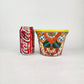 Yellow Rim Talavera-Style Ceramic Planter 6" | Floral Houseplant Pot