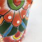 Yellow Rim Talavera-Style Ceramic Planter 6" | Floral Houseplant Pot