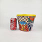 Yellow Rim Talavera-Style Ceramic Planter 8" | Decorative Flower Pot