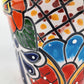 Yellow Rim Talavera-Style Ceramic Planter 8" | Decorative Flower Pot