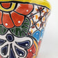 Yellow Rim Talavera-Style Ceramic Planter 8" | Decorative Flower Pot