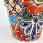 Yellow Rim Talavera-Style Ceramic Planter 7" | Succulent Plant Pot