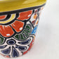 Yellow Rim Talavera-Style Ceramic Planter 6" | Succulent Plant Pot