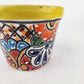 Yellow Rim Talavera-Style Ceramic Planter 5" | Succulent Plant Pot