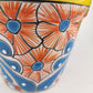 Yellow Rim Talavera-Style Ceramic Planter 8" | Indoor Houseplant Pot