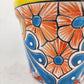 Yellow Rim Talavera-Style Ceramic Planter 7" | Decorative Flower Pot