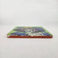 Lime green Catrina Portrait ceramic tile shown from front edge highlighting ceramic thickness and natural terracotta edge