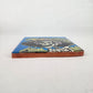 Sky blue Catrina Portrait ceramic tile shown from front edge highlighting ceramic thickness and natural terracotta edge