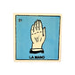 Lotería Tile La Mano #21 Mexican ceramic folk art tile on white background