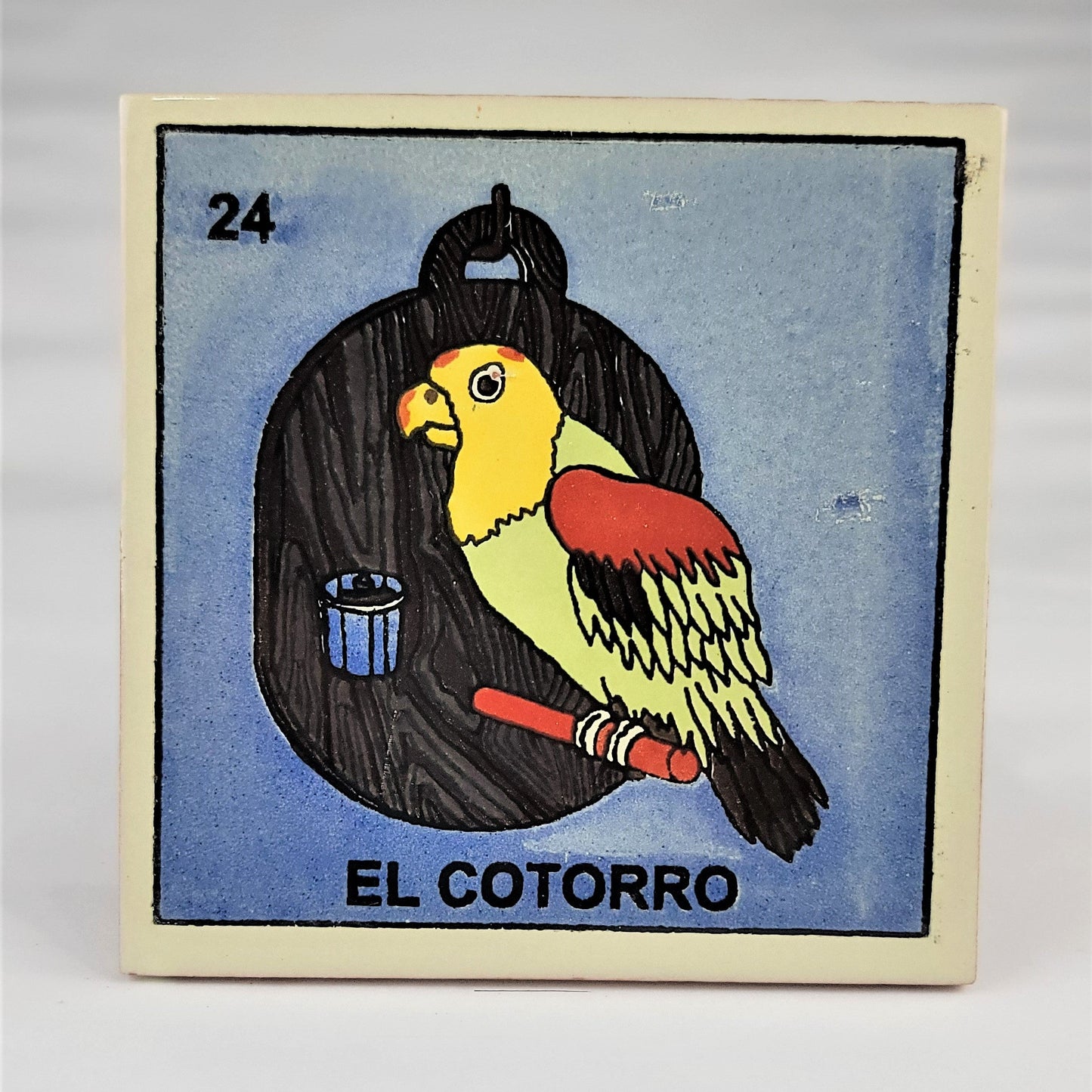 Birds & Nature Lotería Coaster Bundle – 4-Piece Mexican Ceramic Set
