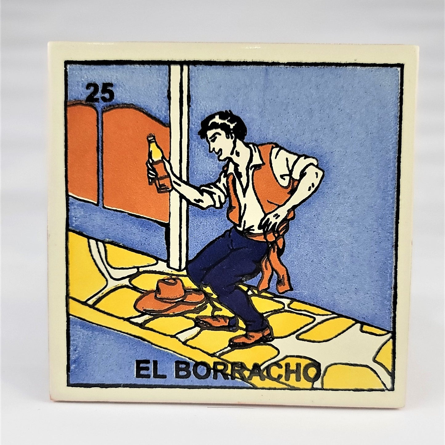 Cantina Nights Lotería Coaster Bundle – 4-Piece Mexican Ceramic Set