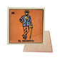 El Negrito #26 Loteria ceramic coaster with traditional card artwork and cork-backed reverse on a white background
