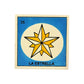 Lotería Tile La Estrella #35 Mexican ceramic folk art tile on white background