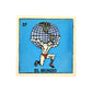 Lotería Tile El Mundo #37 Mexican ceramic folk art tile on white background