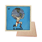 El Mundo #37 Loteria ceramic coaster with world card artwork and cork-backed reverse on a white background
