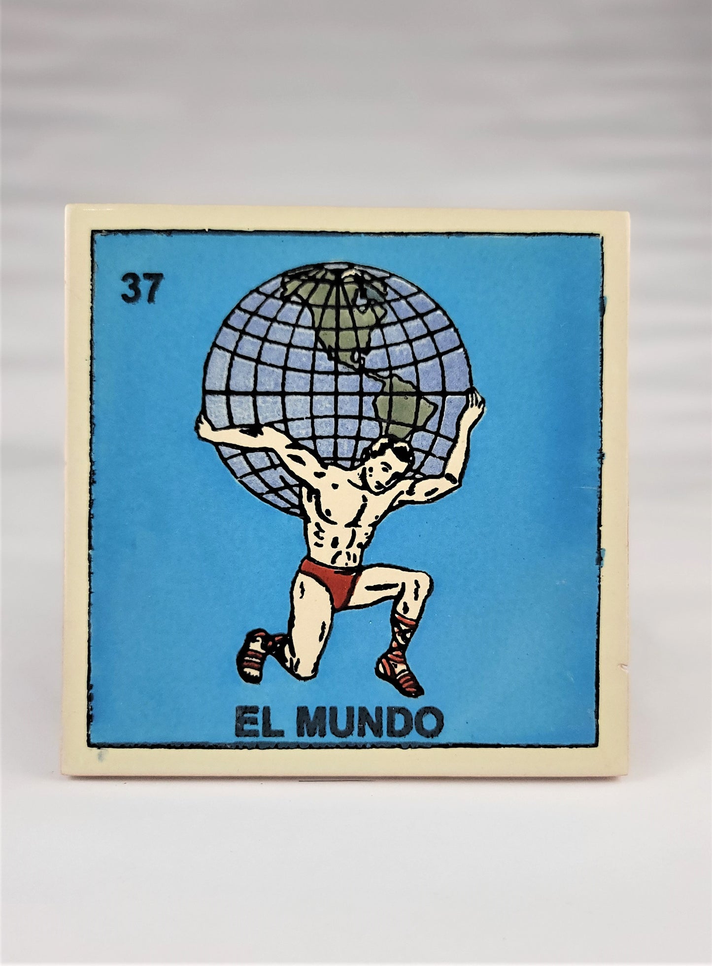 El Mundo #37 Mexican Lotería decorative ceramic tile
