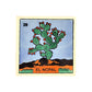 Lotería Tile El Nopal #39 Mexican ceramic folk art tile on white background