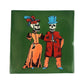 Skeleton Couple Standing Ceramic Tile – Green 4 1/8" Mexican Folk Art