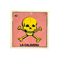 Lotería Tile La Calavera #42 Mexican ceramic folk art tile on white background