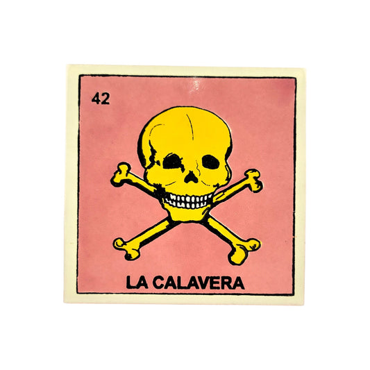 Lotería Tile – La Calavera #42 | Mexican Ceramic Folk Art Décor