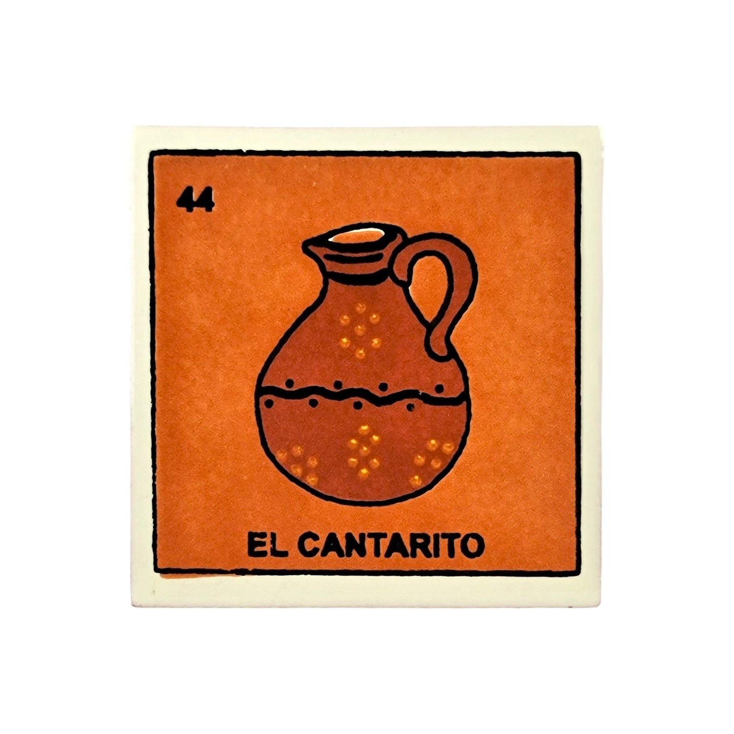 Lotería Tile – El Cantarito #44 | Mexican Ceramic Folk Art Décor