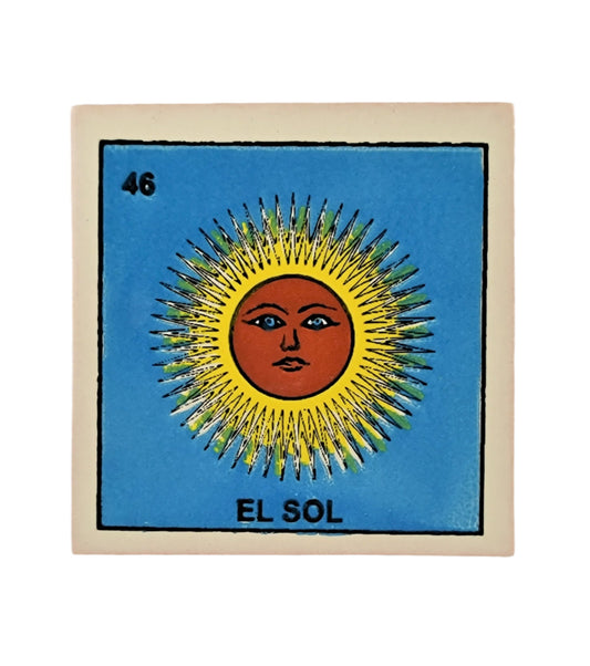 Mexican Lotería Tile – #46 EL SOL