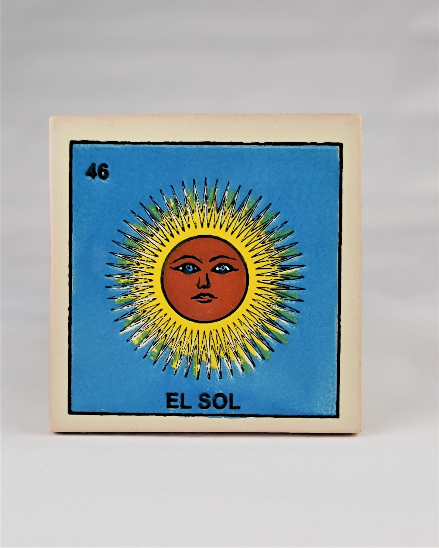 El Sol #46 Mexican Lotería decorative ceramic tile