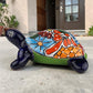 Large Blue Talavera-Style Turtle Figurine 11" – Mexican Ceramic Folk Art