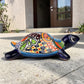 Blue Mexican Ceramic Turtle Figurine 9.5" – Talavera-Style Folk Art Décor