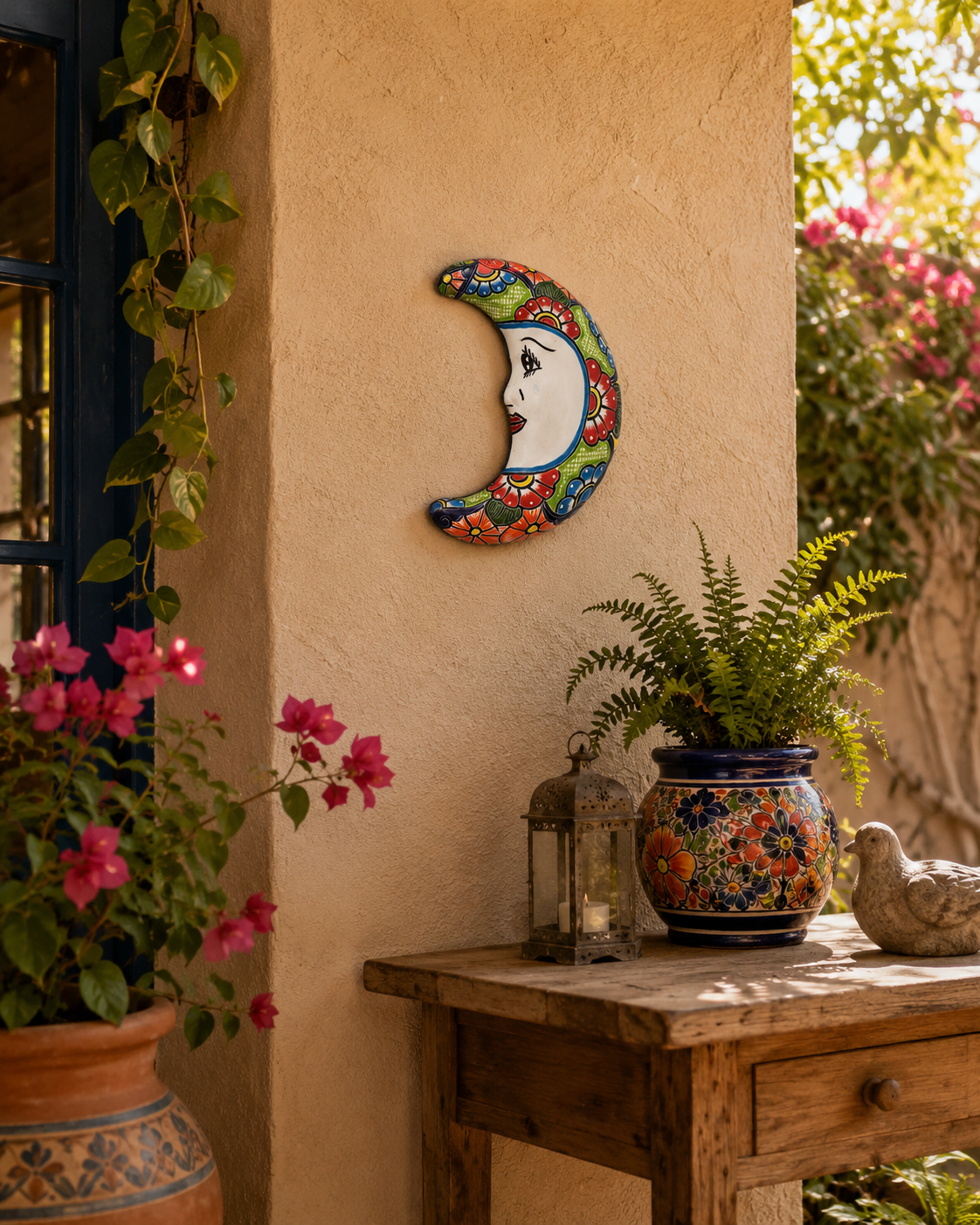 Talavera Moon Wall Décor – Mexican Folk Art Accent
