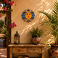 Blue Talavera Sun Wall Décor – Mexican Folk Art Accent