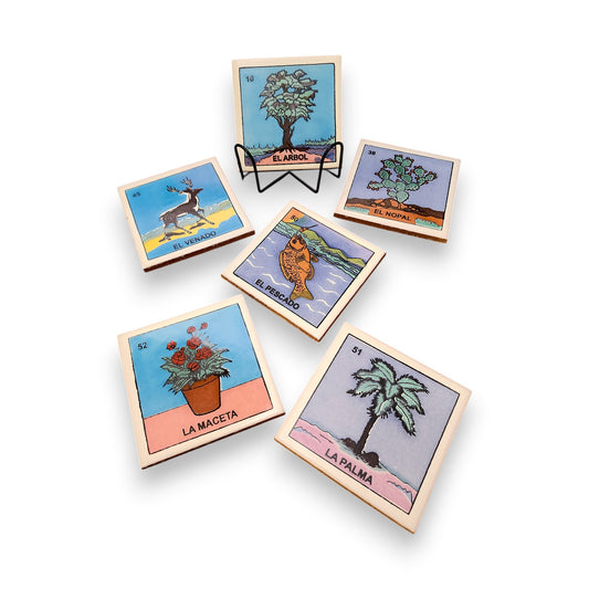 Nature, Home & Harvest Lotería Coaster Bundle (6-Piece)