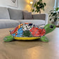Green Talavera-Style Turtle Figurine 9.5" – Mexican Ceramic Garden Art