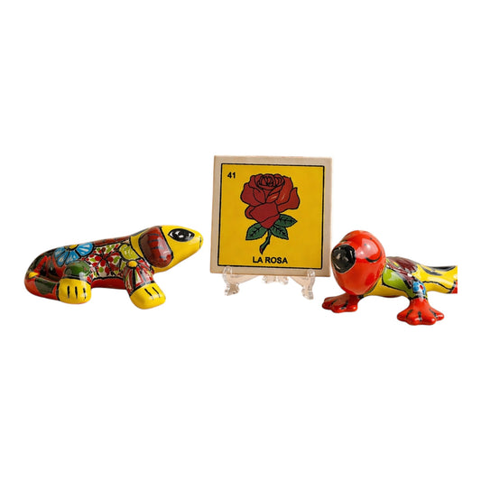 Yellow Iguana & Red Gecko with La Rosa #41 Tile Bundle