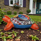 Red Orange Talavera-Style Turtle Figurine 8.5" – Mexican Folk Art Décor