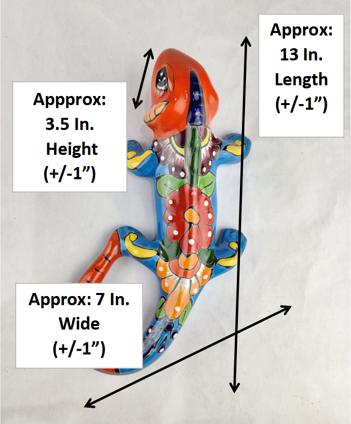 Talavera-Style Ceramic Iguana Wall Décor | Mexican Folk Art Accent