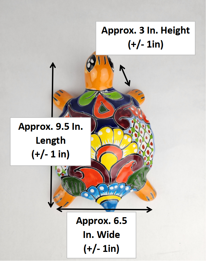 Handcrafted Talavera Turtle – Colorful Mexican Ceramic Accent