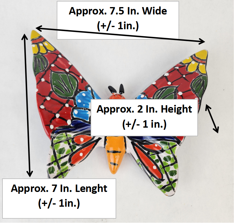 Mexican Butterfly Figurine - Handcrafted, Vibrant Artistic Masterpiece
