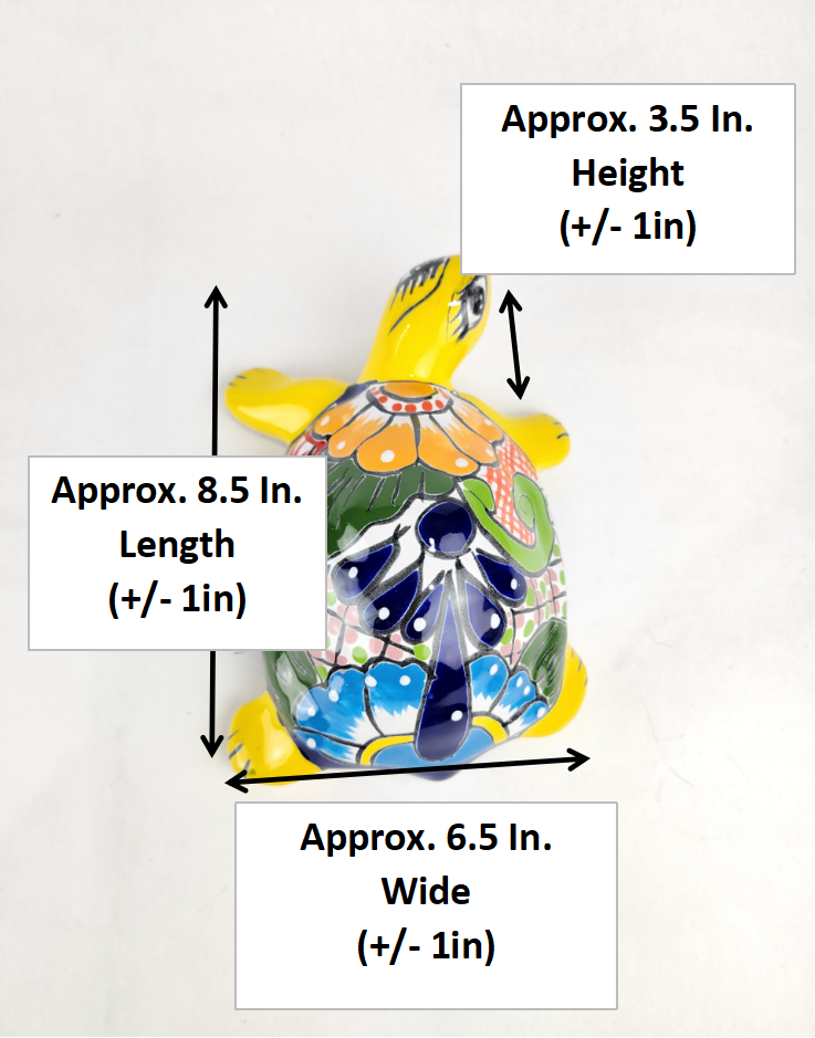 2-Piece Turtle Garden Decor Set – Mexican Ceramic Folk Art